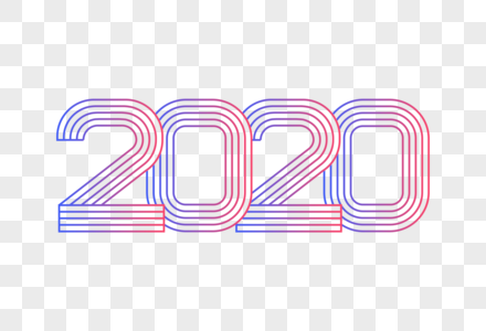 2020线条字图片素材