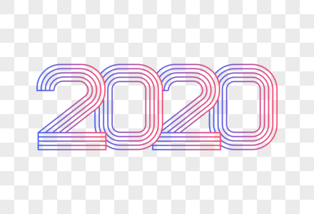 2020线条字素材