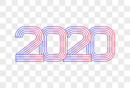 2020线条字鼠年高清图片素材