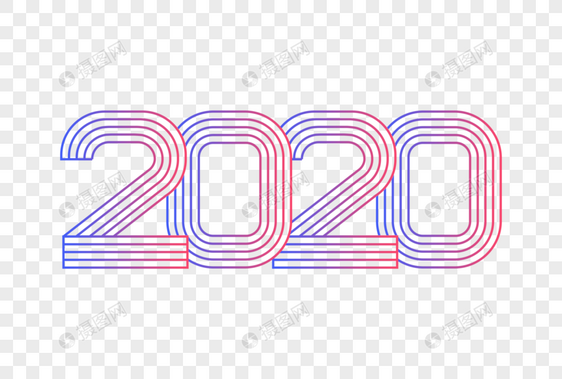 2020线条字图片
