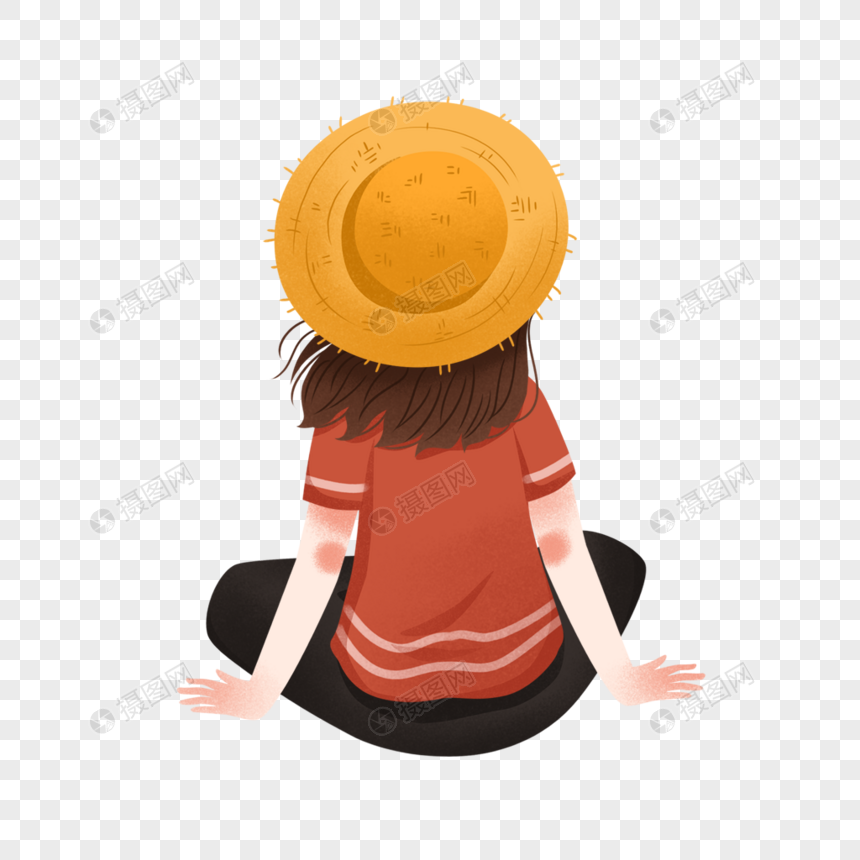 坐着的女孩背影