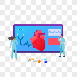 世界心脏日矢量心脏科医护人员图片