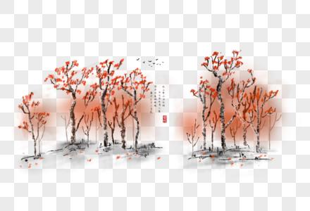 枫叶霜降古风枫叶背景高清图片