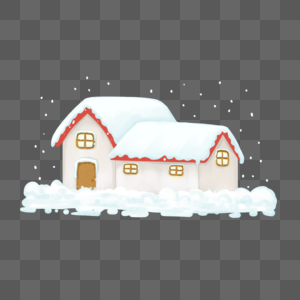 雪中的小房子图片