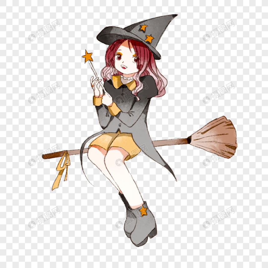骑扫帚的小魔女