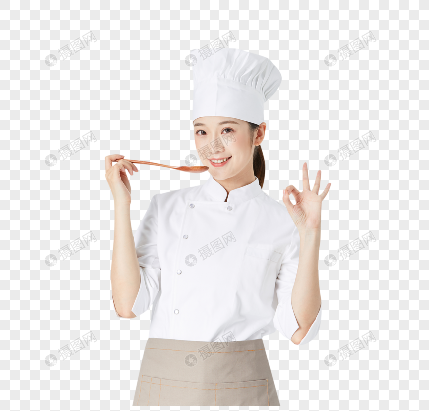 女面点师拿勺子