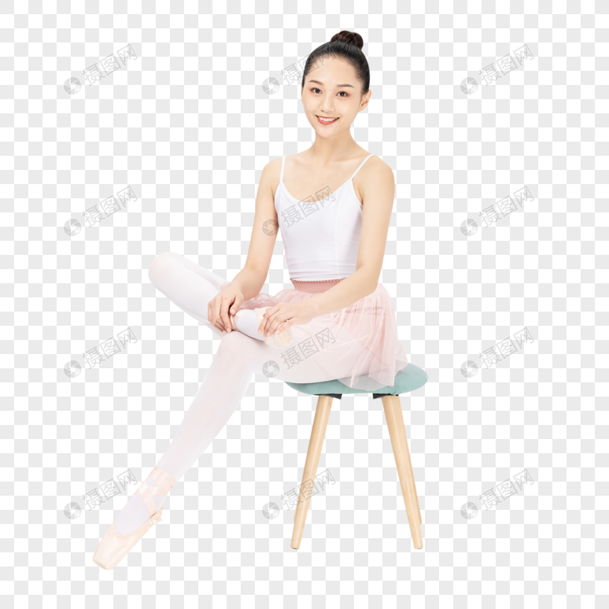 年轻美女芭蕾舞坐姿