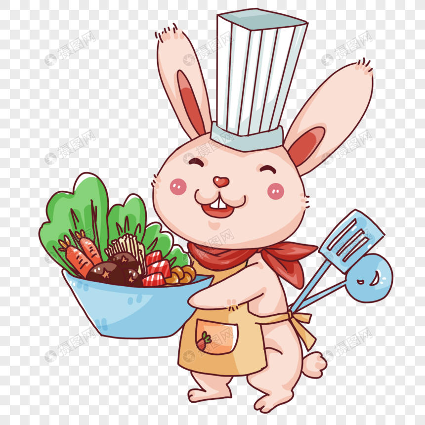 端着食材的兔子厨师