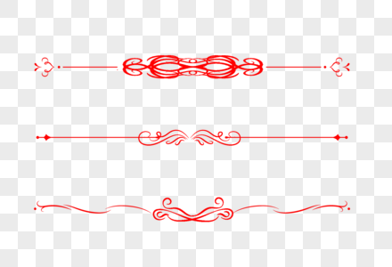 红色分割线分割线欧式高清图片