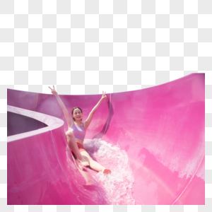 美女水上乐园玩滑梯图片