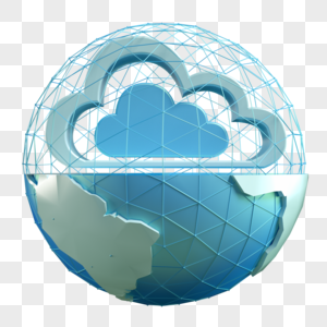 云计算科技未来云服务网路模型三维图片