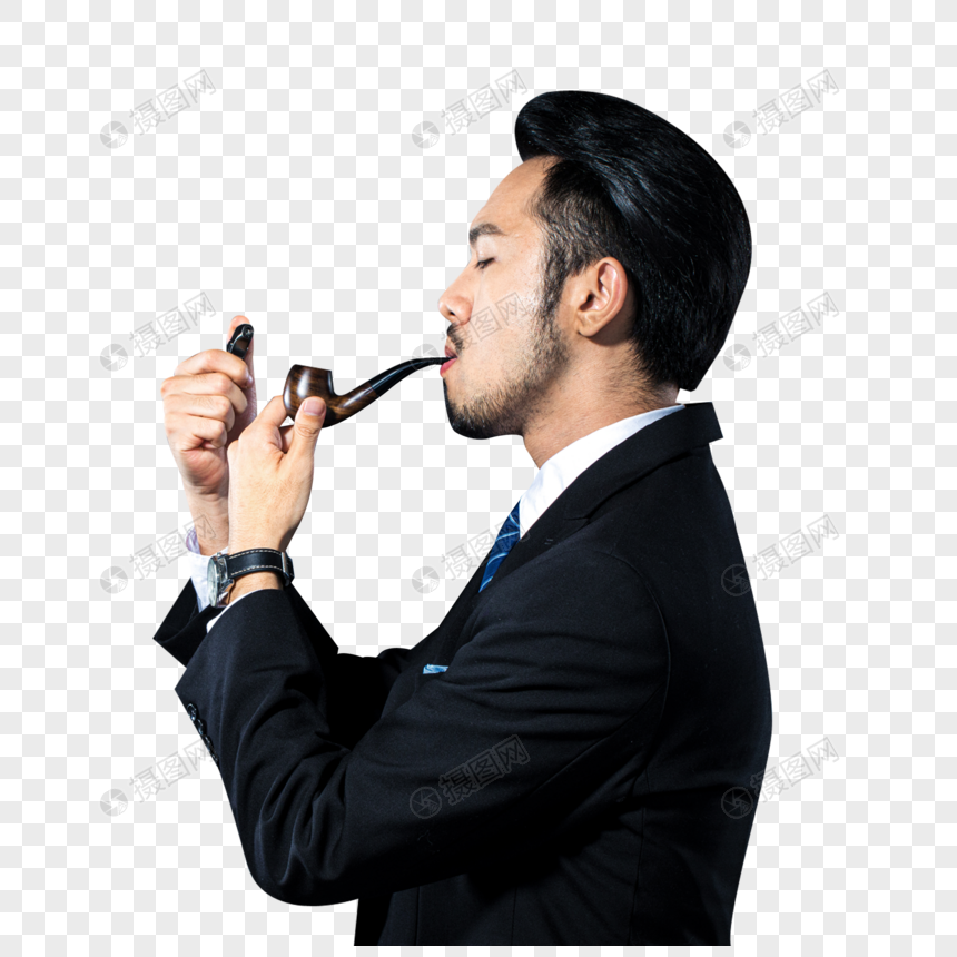 男士抽烟斗