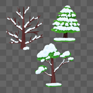 冬季积雪树木合集图片