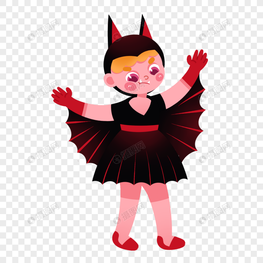 蝙蝠装扮女孩图片