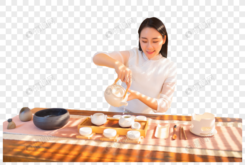 古装女生倒茶形象