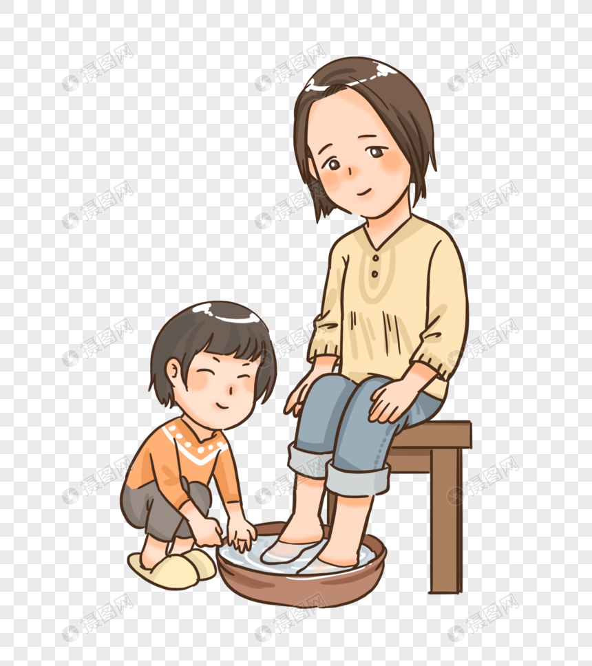 感恩节帮妈妈洗脚