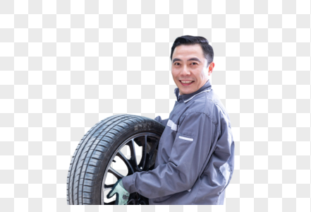 男子汽车维修轮胎服务高清图片