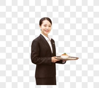 酒店服务员端菜服务图片