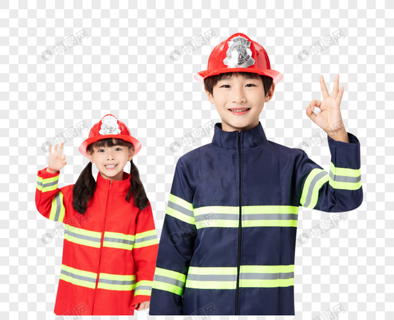 小小消防员ok手势图片