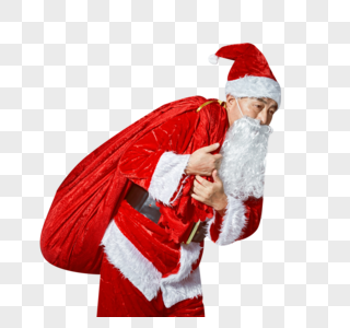 圣诞老人背着礼物图片