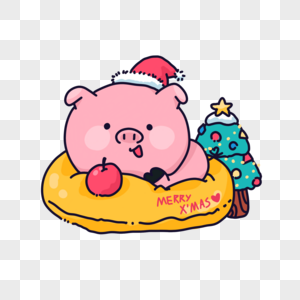 可爱圣诞小猪图片
