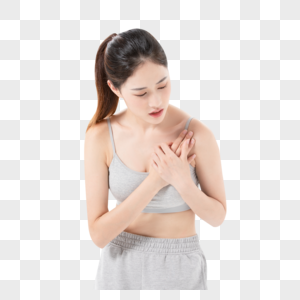 青年女子胸口疼痛图片
