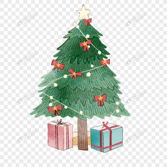 温馨圣诞树与礼物图片