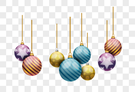 圣诞节彩色装饰球图片