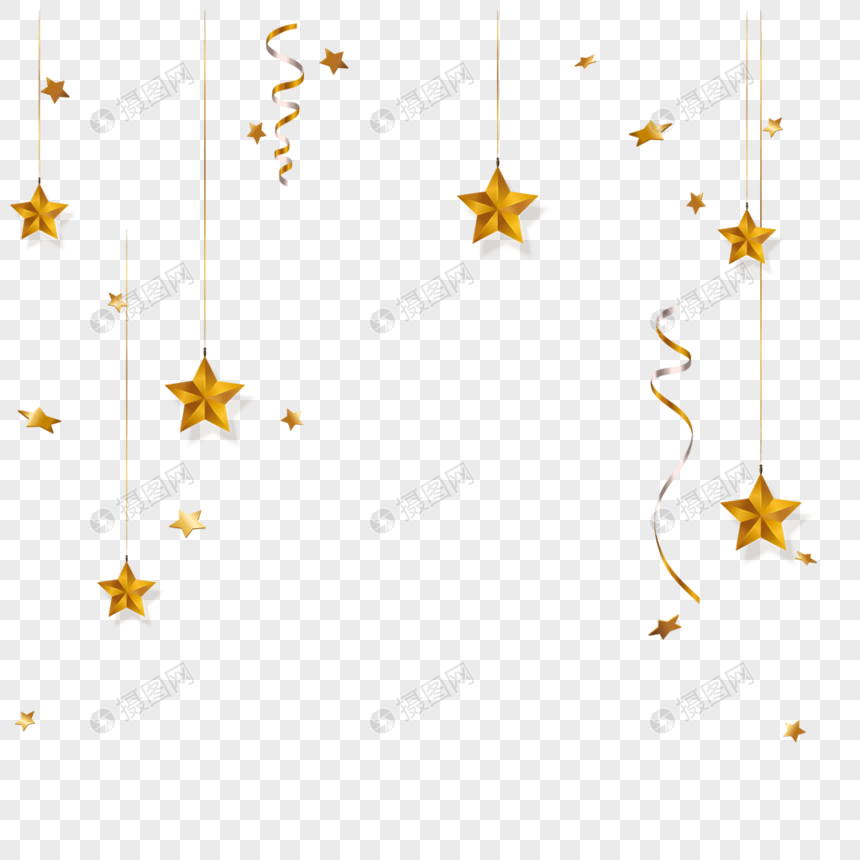 圣诞节金色星星装饰图片