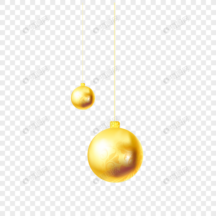 圣诞节金色装饰球图片