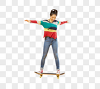 活力滑板女孩图片