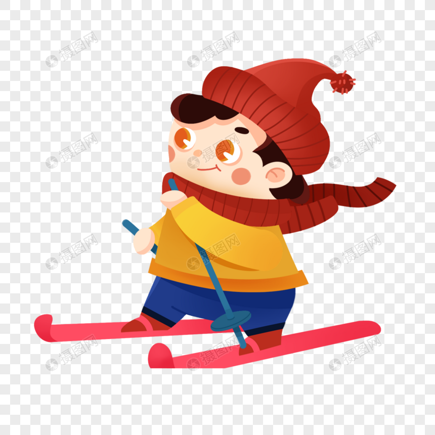 冬季滑雪的男孩图片