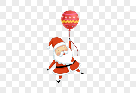 抓着气球的圣诞老人图片