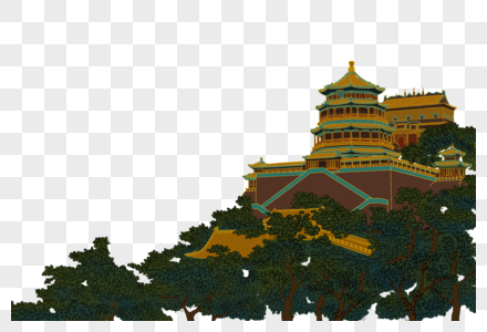 北京颐和园中国古风建筑高清图片