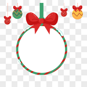 圣诞节装饰彩球边框图片