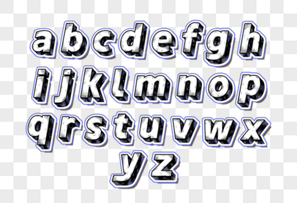 二十六个小写英文字母卡通字效设计26个字母高清图片素材