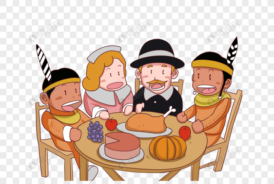 感恩节西方聚餐图片