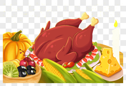 感恩节火鸡大餐图片