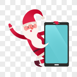 圣诞老人与手机图片