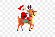 骑麋鹿的圣诞老人图片