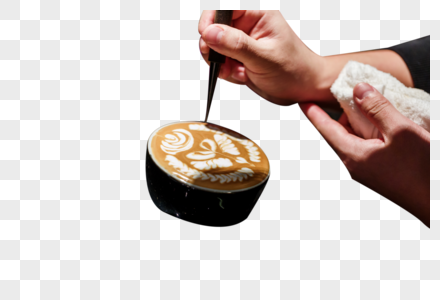 咖啡拉花工艺雕花手势图片