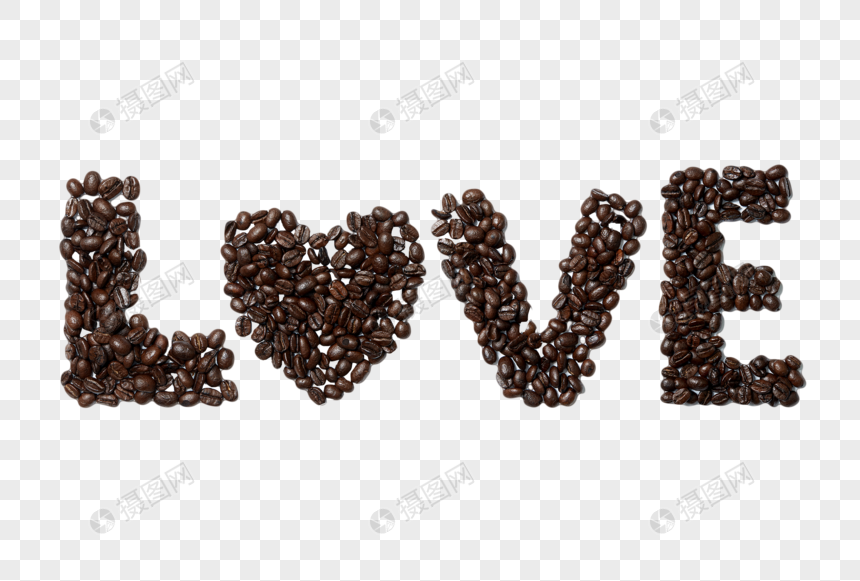 咖啡豆组成love字母图片