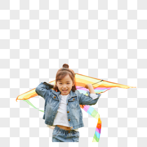 小女孩放风筝图片