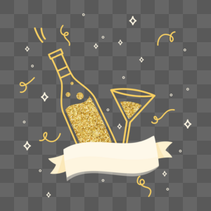 新年标签香槟庆祝高清图片