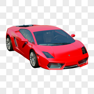 红色汽车3D建模模型运输高清图片素材