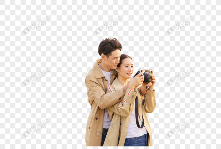 情侣拿相机图片