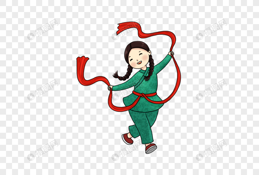 扭秧歌的女孩