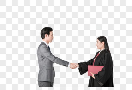 律师客户合作握手图片