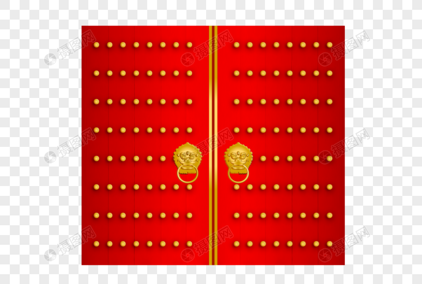 中国风红色大门
