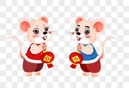拜年的老鼠两只老鼠高清图片素材